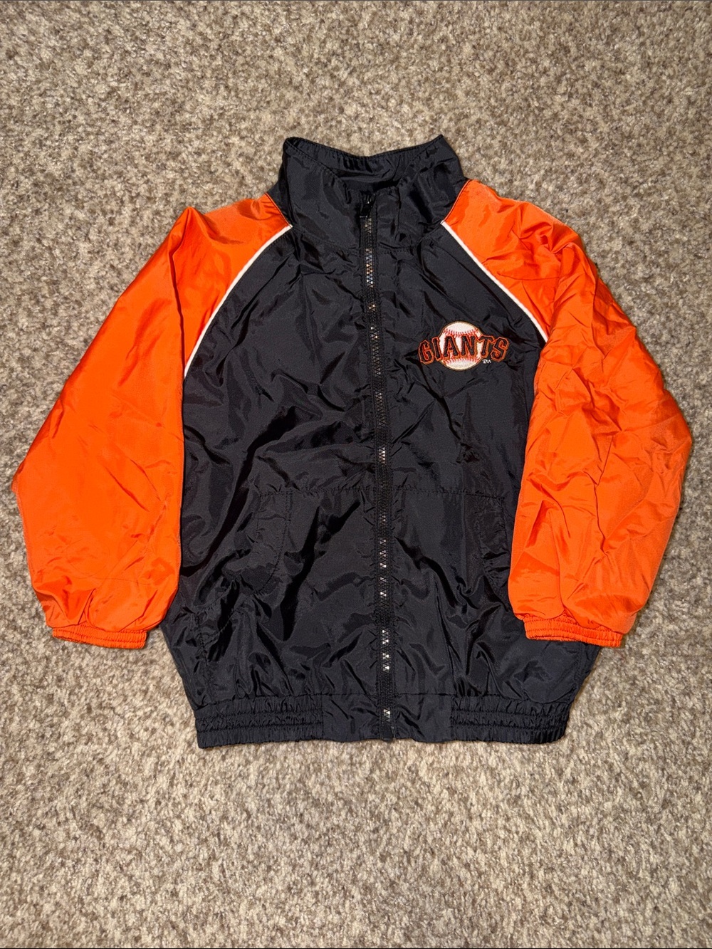 Giants Youth Windbreaker Jacket in Black & Orange